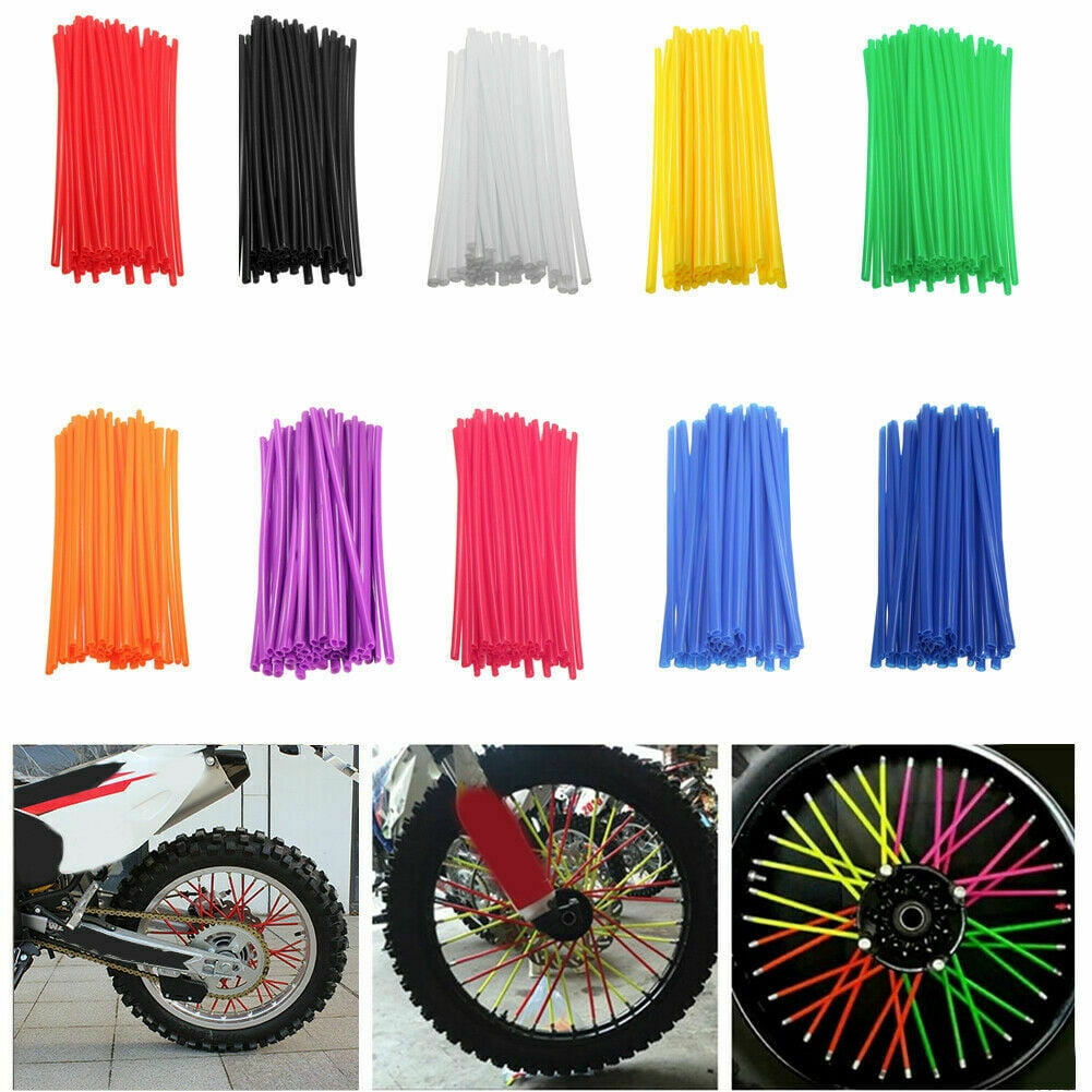 yellow 36pcs Motorcycle Wheel Spokes Wrap Cover Protector Wheel Trim Covers Off Road Motorcycle Guard Wraps Kit 