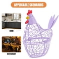 thumbnail image 3 of Hen on Nest Egg Basket, Chicken Shaped Wire Basket with Lid, Egg Collection Basket for Fresh Eggs, Fruits and Snacks, Rustic Egg Baskets for Home Farmhouse Kitchen Countertop Decor, Purple, 3 of 5