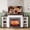 70in, White&Brown(23" red brick fireplace), variant on Holliwill 72" Electric Fireplace with Mantel, Farmhouse TV Stand for TVs up to 80", Entertainment Center with 23" Fireplace Insert Heater for Living Room, Bedroom, Black