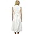 thumbnail image 4 of Phagun Women's Casual Solid White Sleeveless Cotton Simple Tunic Midi Dress-4, 4 of 5