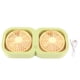 thumbnail image 1 of Ventilador de escritorio de dos cabezales, enfriador USB de 2 velocidades, funciona con batería, perfecto para la oficina, el dormitorio, el aula, refrigeración de verano, verde melón, 1 of 8