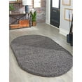 thumbnail image 1 of Unique Loom 3151315 5 x 8 ft. Solid Shag Oval Rug, Graphite Gray, 1 of 15
