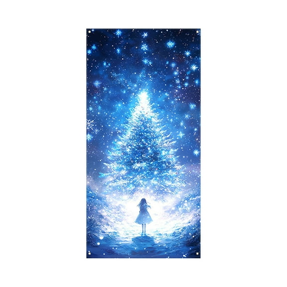 Christmas Door Curtain Decoration Door Cover Christmas Scene Layout Background Cover