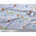 thumbnail image 2 of Soimoi Crepe Silk Fabric Floral & Cute Animals Cartoon Print Sewing Fabric Yard 42 Inch Wide, 2 of 3