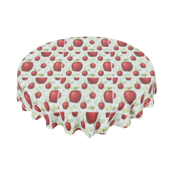 Kurmntregon Apple Table Cloth Summer Fruit Tablecloth 60in Round Table Cloth Decorative Table Cover For Holiday Party Kitchen Dining Room