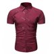 thumbnail image 2 of Camisa de manga corta con estampado de corte slim y botones informales para hombre Pompotops  oipoqjl47598, 2 of 4
