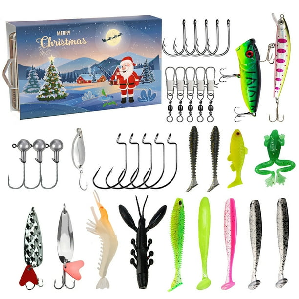 Juego Señuelos Pesca Calendario Cuenta Regresiva Navideña Regalos Sorpresa Navidad para Hombres