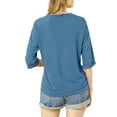 thumbnail image 3 of INSPIRE CHIC Woman's Drop Shoulder 3/4 Sleeves Horse Print Loose Tops, 3 of 5