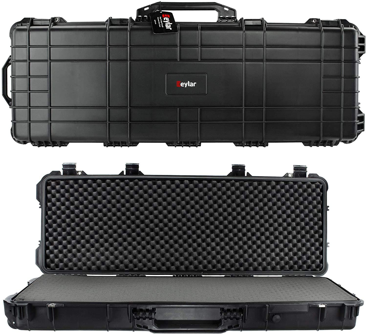 48" Protective Roller Rifle Case Water and Shock Resistant w/ Foam by Eylar Black