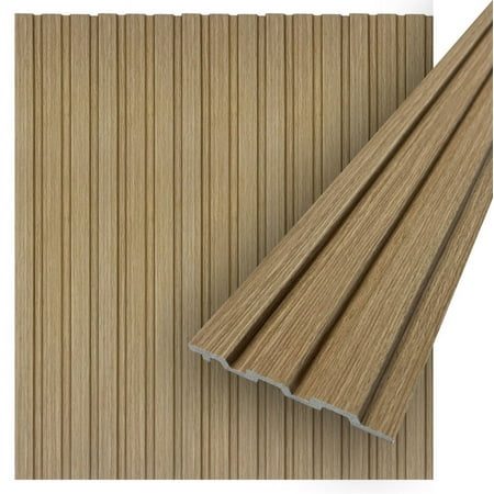 Concord Wallcoverings™ 3D Wall Panels | Faux Wood Wall Panels – Natural Oak | Waterproof Slat Panel | 94.5” x 4.8” Each | 18.9 Sq. Ft. | Wood Accent Wall (Pack of 6) CO900-115