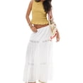 thumbnail image 3 of Women Shirred Tank Top Ruffle Sleeveless Tanks Frill Smocked Crew Neck Tops Light Yellow M, 3 of 6