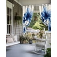 thumbnail image 4 of nqOlkjepod Outdoor Curtains for Patio Waterproof, Pastoral Floral Blue Outdoor Privacy Panels Grommet, Garden Flora Illustrations Blackout Outside Curtains for Porch/Cabana 54"x108", 2 Panels, 4 of 8