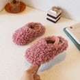 thumbnail image 2 of Quealent Baby House Slippers Toddlers Infants Fuzzy Slippers 0-18 Months Boys Girls Cozy Fleece Shoes with Heel Strap Red for Size 8, 2 of 7