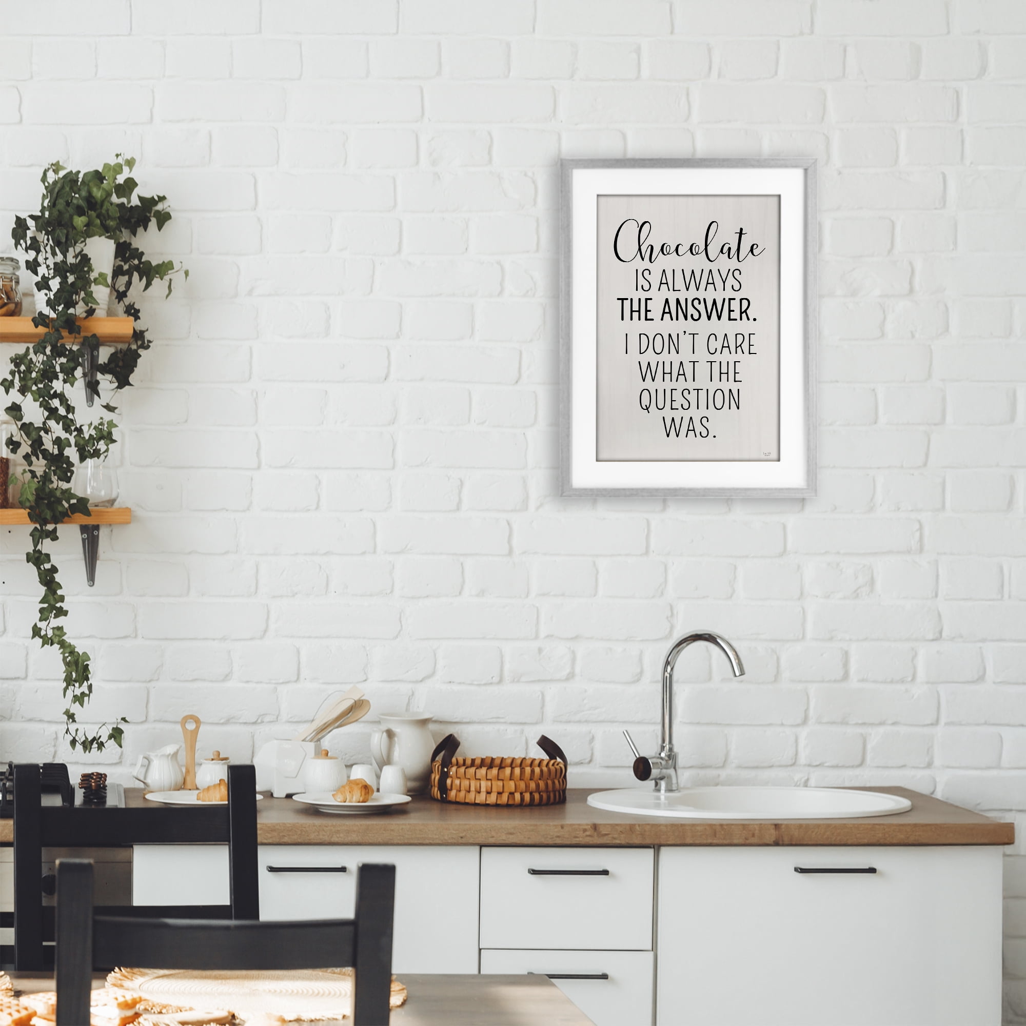 Stupell Industries Chocolate Is Always The Answer Gray Framed Print Under Glass, design by Lux + Me Designs