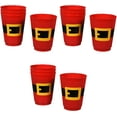 thumbnail image 2 of IOS Santa's Belt Christmas Holiday Utensils Plastic Reusable Kids Tumbler Goblet. Red & Black Cups Party Set, Bundle Included With Regalong Pambata (12pcs/set), 2 of 7
