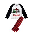 thumbnail image 2 of Pijamas familiares a juego de Navidad, conjunto de pantalones a cuadros de Jesús, cruces de árbol, 2 of 3