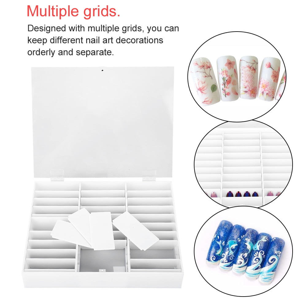 OTVIAP Nail Art Decoration Container Empty Nail Tips Storage Box Fake