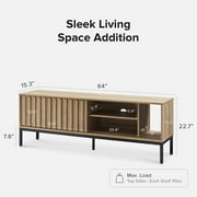Mopio Norwin 64 TV Stand for TVs up to 70, Industrial Farmhouse, Shelves, Metal Legs (Riviera Oak)