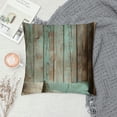 thumbnail image 2 of Decorative Throw Pillow Cover Square Turquoise Wood Teal Barn Wood Weathered Beach Decor Pillowcase with Hidden Zipper Decor Fashion Cushion Gift for Home Sofa Bed Car, 2 of 5