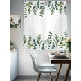thumbnail image 4 of Green Leaf Sheer Curtains 63 Inch Long 2 Panels, Watercolor Leaves Pastoral Plant Spring Light Filtering Rod Pocket Semi Sheer Curtains, Sheer Voile Drapes for Living Room Bedroom, 52"x63", 4 of 5