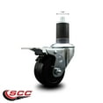 thumbnail image 2 of 3 Inch Hard Rubber Swivel 1-5/8 Inch Expanding Stem Caster Total Lock Brake SCC, 2 of 2