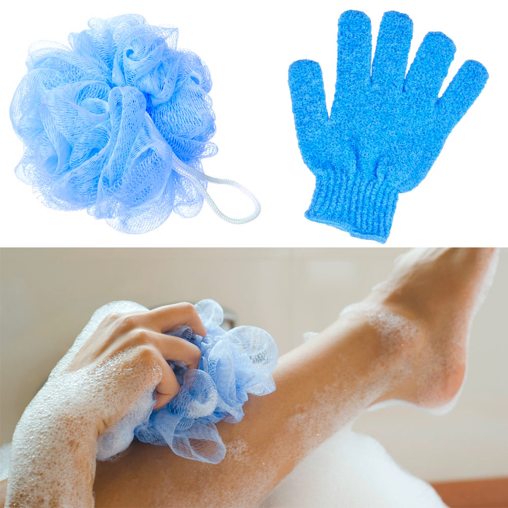 4Pc Shower Bath Glove Mesh Ball Wash Skin Spa Massage Scrub Loofah Body Scrubber - image 4 of 6
