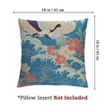 thumbnail image 4 of Acheng Decorative Throw Pillow Cushion Covers Blue Japan Birds Crane Heron Japanese Pattern Oriental Motifs Orange Animal Asian Autumn Bamboo Square Pillow Cases for Car Bedroom  24x24in, 4 of 7