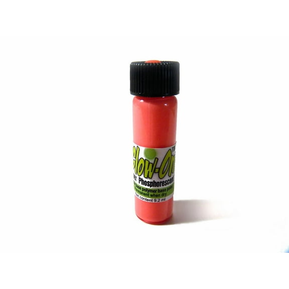 Glow On Super Phosphorescent Paint, Red Color and Red Glow Paint, Large 9.2 ml Vial.