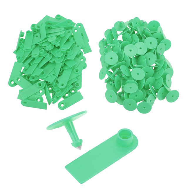 100pcs Animal Blank, Sheep Pig Livestock TPU Ear Tags Goat For Farm AnimalsNo Letters, Green