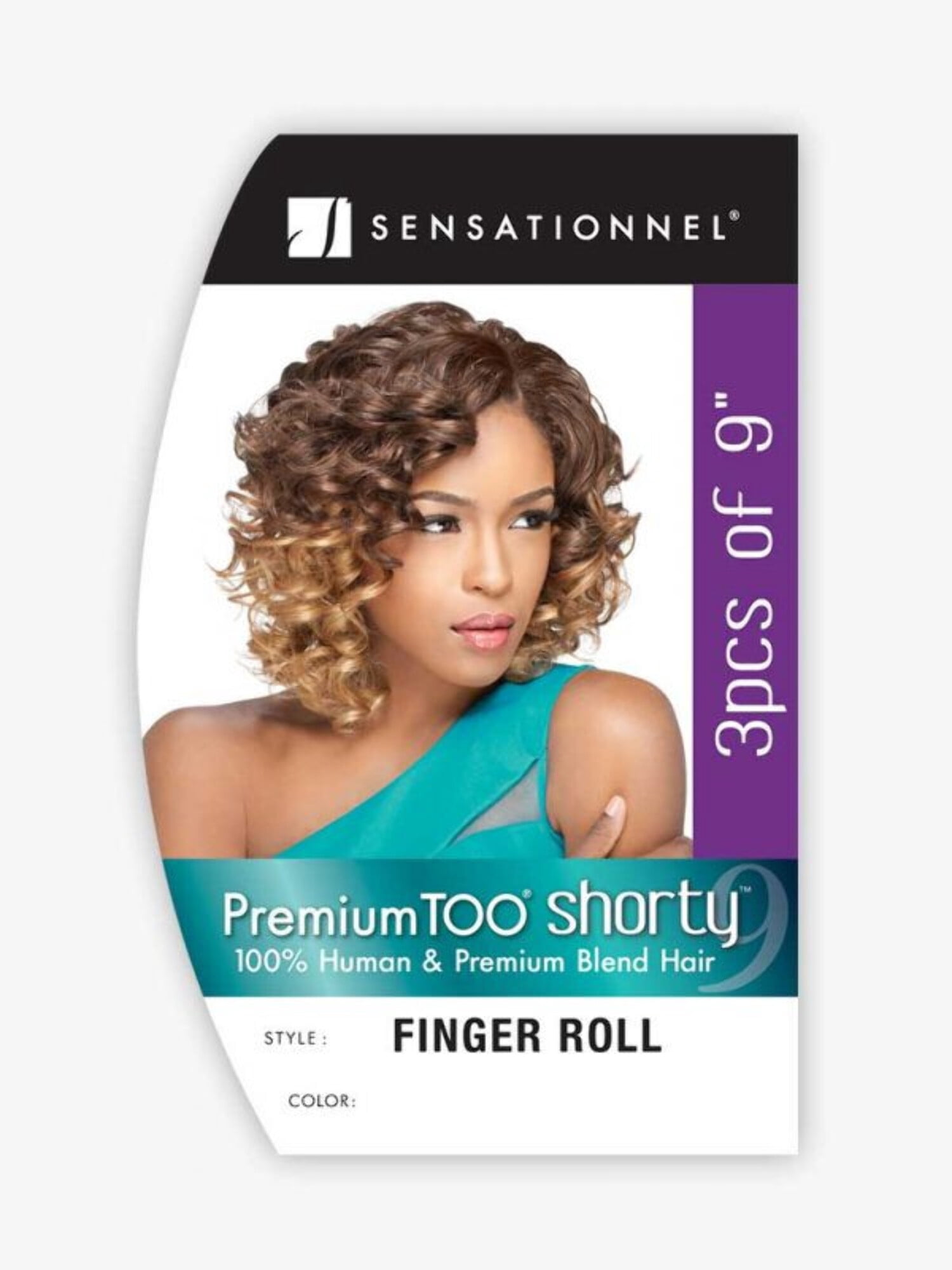 SENSATIONNEL SHORTY HH FINGER ROLL WVG LENGTH 9HUMAN HAIR WAVES AIR EXTENSIONS