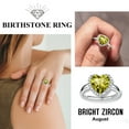 thumbnail image 4 of Bestyle Pure S925 Sterling Silver Heart Rings for Women Sparkle Open Band Ring August Created Peridot Rings Mother's Day Gift Size 6-12, 4 of 9