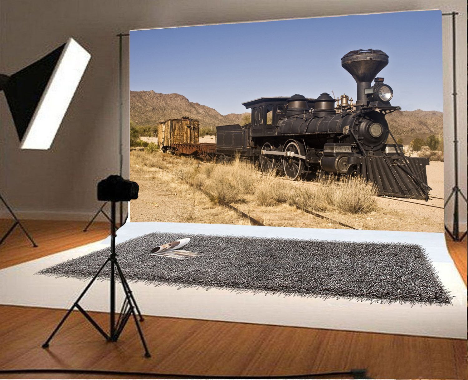 HD 5x7ft Photography Backdrop Nature Landscape Railroad Tracks Trees Grass Field Travel Photo Background Backdrops Photography Video Party Adults Kids Wedding Portrait Photo Studio Props
