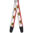 thumbnail image 1 of Buckle-Down Guitar Strap, California Bear Star Crackle Stripe White Gray Red, 2 Inches Wide, 1 of 1