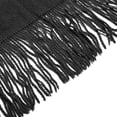 thumbnail image 6 of Women Hooded Shawl Cape Knit Sweater Poncho Tassel Fringe Hem Knit Scarf Top, 6 of 6