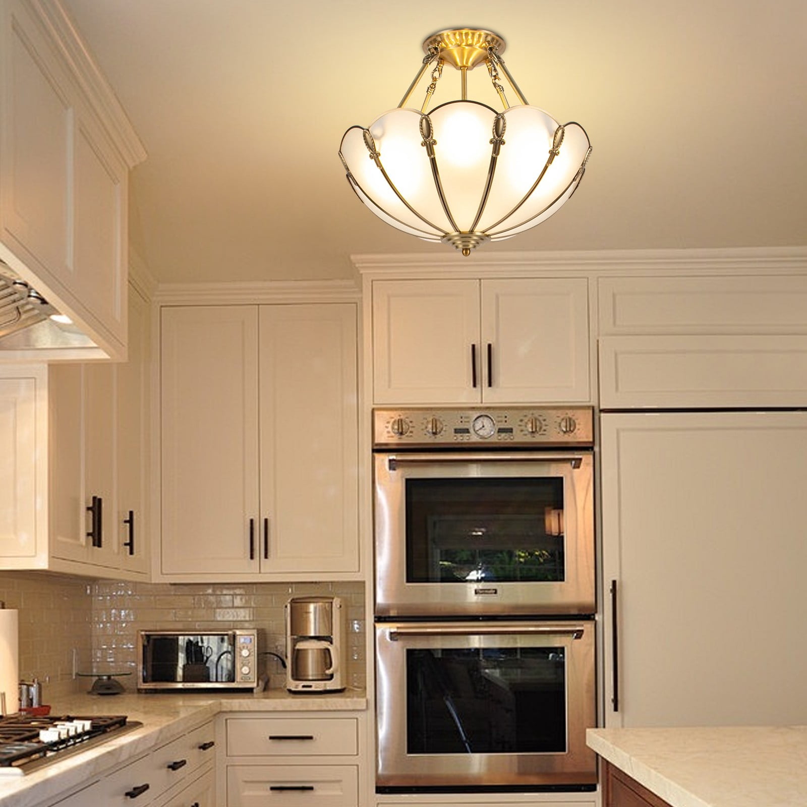 Ceiling Light, Glass Ceiling Light, Vintage Ceiling Light for Bedrooms, Living Rooms, Dining Rooms, Study Rooms (Not Included Bulb)