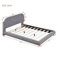 thumbnail image 3 of Full Size Platform Bed with Curve-shaped Headboard, Teddy Fleece Upholstered Bed Frame with Thick Fabric and Solid Frame for Bedroom, Easy Assembly, No Box Spring Needed, Gray, 3 of 7