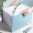 thumbnail image 3 of Accordion File Folder Expanding Vertical File Organizer 13 Pockets Folder with Colored Labels for Home Office School, 3 of 7