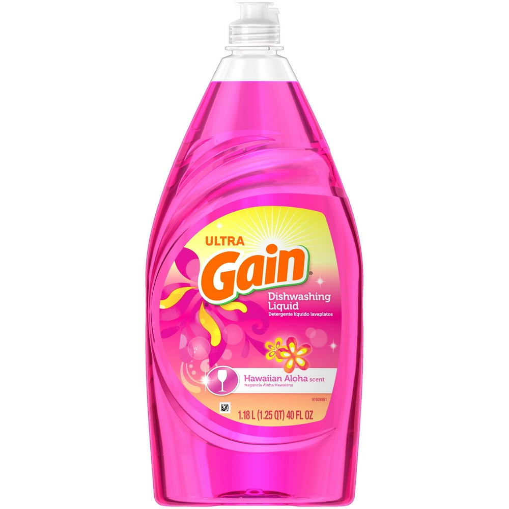Gain Ultra Dishwashing Liquid, Hawaiian Aloha, 40 Fl Oz