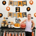 thumbnail image 4 of Born Two Ball Birthday Decorations Sport 2nd Birthday Decorations Orange and Black Born 2 Ball Banner Cake Topper and Basketball Balloons for 2nd Boys Sports Themed Birthday Party, 4 of 6