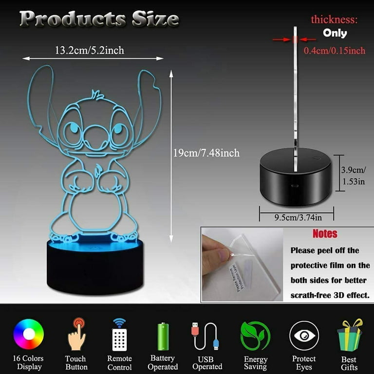 Disney Lilo and Stitch Light- Touch LED Night Light with USB
