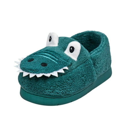 

PANGF Sweat-Absorbent for Children s Shoes Winter Warm Slippers Plush Cute Cartoon Dinosaur Bedroom House Indoor Shoes Household Slippers