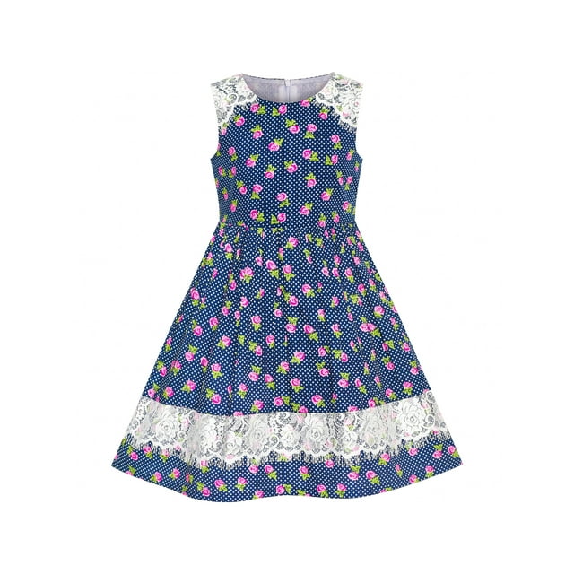 Robe Fille Fleurie Été Décontractée Robe Dentelle 14 Ans