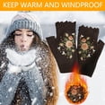 thumbnail image 4 of Womens Fingerless Gloves Winter Warm Knit Arm Warmers Mittens Soft Hand Crochet Wrist Warmers Thumb Hole Gloves, 4 of 4