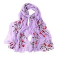 thumbnail image 2 of Holzkary Lightweight Scarves for Women Elegant Floral Pattern Scarf Shawls Sunscreen Head Shawls Headband Embroidery Scarf Chiffon Hijabs Scarf Hijab Shawls Women Wrap Muslim Scarf, 2 of 2