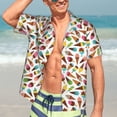 thumbnail image 4 of Uemuo Ice Cream Popsicles Printed Regular Fit Short Sleeve Casual Hawaiian Shirt for Men,Aloha shirt,Tropical shirt,Floral print shirt,Vacation Beach shirt-Large, 4 of 9