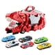thumbnail image 5 of Vehículo de juguete para transporte de golondrinas, camión de dinosaurios, coche de juguete, pista deslizante, vehículo para tragar dinosaurios, , Rojo con 6 autos. Hugo Coche Camión Dinosaurio, 5 of 9