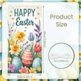 thumbnail image 2 of Pink Truck Easter Welcome Banner Colorful Eggs Spring Display Green Leaves Black White Plaid Bow Truck Themed Banner for Easter Party Spring Gathering Home Decoration, 2 of 9