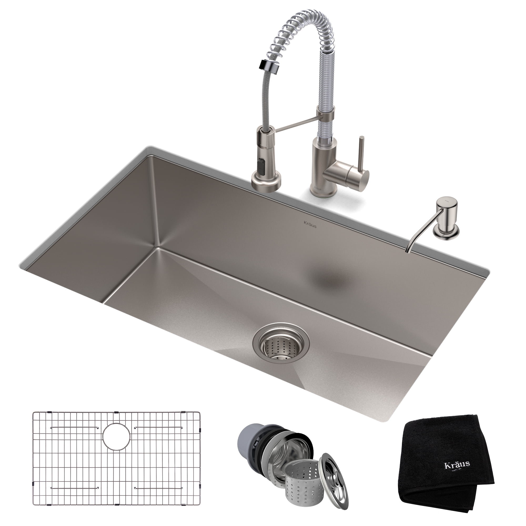 Kraus Kitchen Set With Standart Pro Stainless Steel Farmhouse
