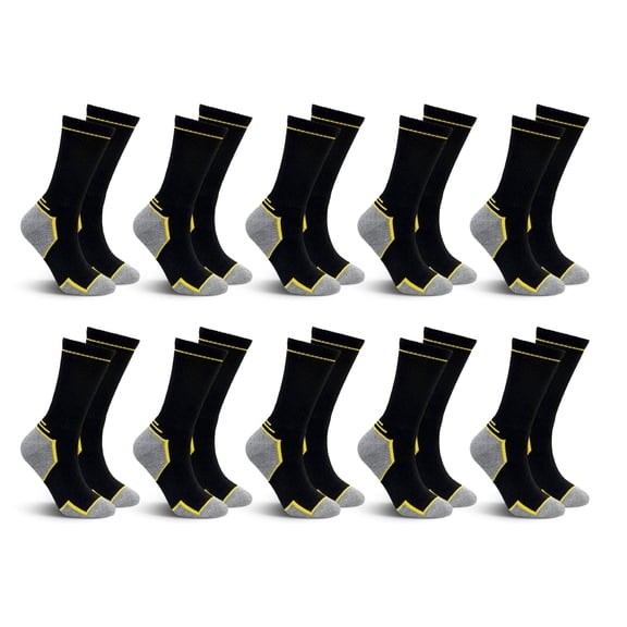 Mens Work Sock, AMITOFO Thick Durable Boot Socks for Men Size 11-13 Breathable Seamless Toe Mens Outdoor Work Socks for All-Season Wear Black 10-Pack