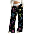 thumbnail image 2 of Halloween Pajama Pants Women Pumpkin Skull Ghost Print Pajamas Cute Funny PJ's Women's Jammies PJs, 2 of 5